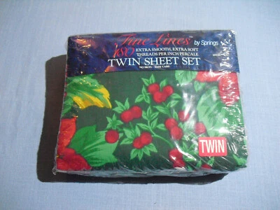 NUEVO Juego de sábanas dobles Fine Lines by Springs 180 hilos Poinsettia juego de 3 piezas Foto 1 de 4