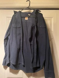 Mens Flannel Timberland Blue Long Sleeve XL UVGC - Picture 1 of 3