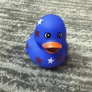 Rubber Duck Blue White Red Stars Decor Car Home Office Ornament Patriotic Ducky - Picture 1 of 9