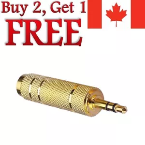 1/8" 3.5mm Male to 6.5mm 1/4" Audio Jack Stereo Aux Headphone Adapter - Picture 1 of 6