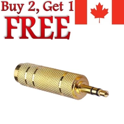 1/8" 3.5mm Male to 6.5mm 1/4" Audio Jack Stereo Aux Headphone Adapter - Image 1 of 4