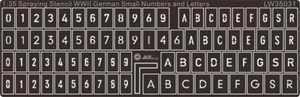 AM-WORKS LW35031 1/35 WWII German Turret Numbers & Letters (Small) -Stencil Mask - Picture 1 of 1