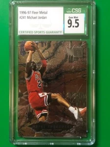 1996-97 Michael Jordan Fleer Metal Shredders Card #241 CSG Gem Mint 9.5 - Picture 1 of 2
