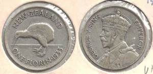 1933 New Zealand Silver Florin in Crisp Very Fine Condition - First Year of Type - Picture 1 of 1