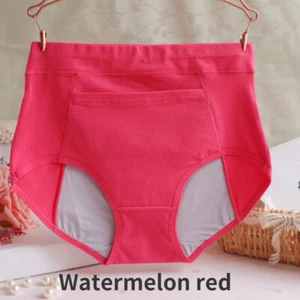 5PCS Lady Cotton Brief Underwear High Waist with Pocket Panties Comfy Breathable - Picture 1 of 20