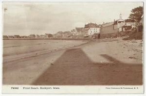 1916 Rookport, Massachusetts - FOTO REAL casas frente a la playa, postal - Imagen 1 de 2
