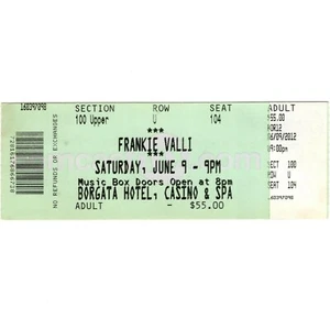 FRANKIE VALLI Concert Ticket Stub ATLANTIC CITY NJ 6/9/12 BORGATA CASINO Rare - Picture 1 of 2