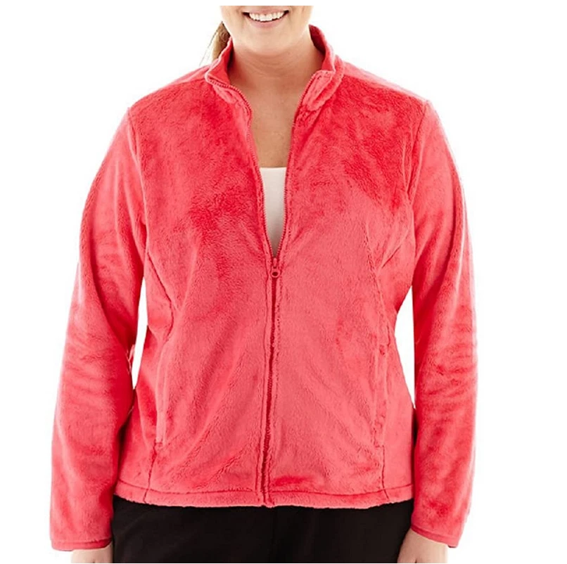 Made For Life Cozy Brushed Fleece Jacket Plus Size 2X Azalea Msrp $50.00 New - Image 1 of 1