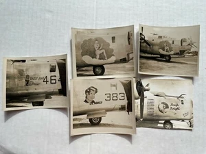 5 Original Photographs of WWII Airplane Nose Art - Picture 1 of 7