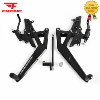 Juego de pedales de estriba trasera FXCNC para Kawasaki Ninja 650R ER-6F ER-6N 2012 2013 2014 Foto 1 de 4