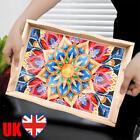 Diamond Painting Wooden Serving Tray Colorful Coffee Table Tray for Serving Food