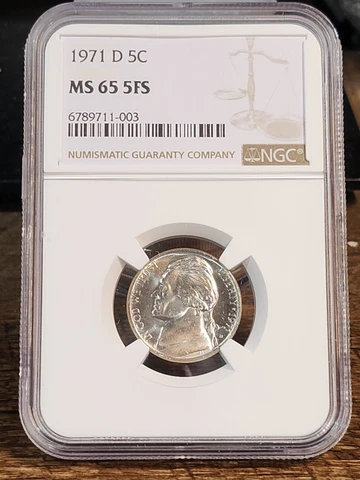1971 D Jefferson 5c, NGC Certified MS 65 5FS, 003 Cover