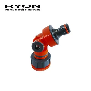 1"-3/4" Angled Rotating Swivel Garden Tap Adaptor 12mm Hose Connector Taiwan - Picture 1 of 4