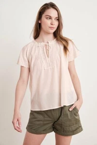 VELVET By Graham & Spencer Noely Eyelet Embroidered Blouse Dusty Rose S $169 B2 - Picture 1 of 4