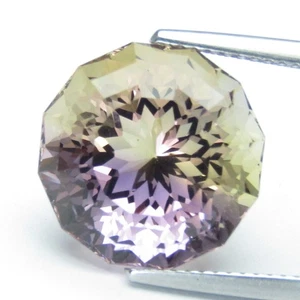 12.23Cts Elegant Natural Ametrine 14mm Round Custom Cut Loose Gemstone Ref-VDO - Picture 1 of 3