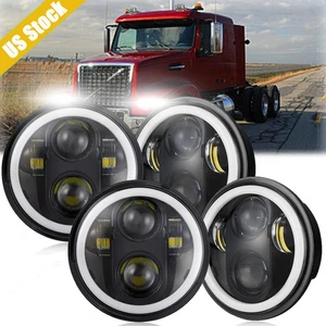 For Volvo VHD DOT 5.75"INCH 5-3/4 Round LED Headlights Hi/Lo Sealed Beam 4PCS A+ - Picture 1 of 20