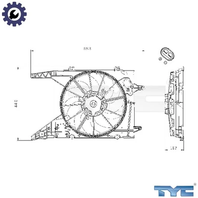 FAN ENGINE COOLING 828-0002 FOR DACIA LOGAN/MCV/Pickup/EXPRESS SANDERO 1.5L 4cyl - Image 1 of 4