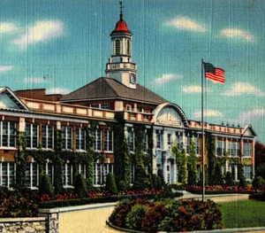 Stamford High School, Stamford, Connecticut, Leinen Vintage Schule Postkarte - Bild 1 von 3