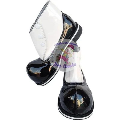 Zapatos Payaso Profesionales Mexicanos Blancos Negros Zapato Para Payaso Hechos en México Foto 1 de 3