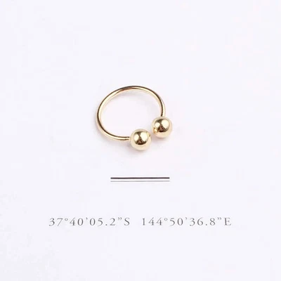 Anel de junta de cobre tom prata bola dupla ajustável pulseira masculina joia - Imagem 1 de 4