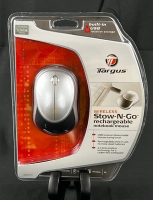 New Targus wireless Stow-N-Go Rechargeable Notebook Mouse Factory Sealed - Image 1 of 4