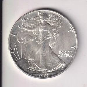 1987 AMERICAN SILVER EAGLE $1 DOLLAR 1 OZ .999 SILVER COIN UNITED STATE MINT - Picture 1 of 2
