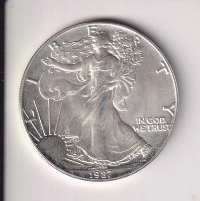1987 AMERICAN SILVER EAGLE $1 DOLLAR 1 OZ .999 SILVER COIN UNITED STATE MINT - Image 1 of 2