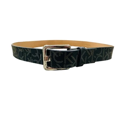 Ремень Calvin Klein с монограммой логотипом пряжкой ремешком размер L синтетическая кожа - Изображение 1 из 4