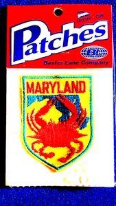 Parche de viaje de recuerdo vintage del estado cangrejo de Maryland por Baxter Lane - Envío gratuito - Imagen 1 de 1