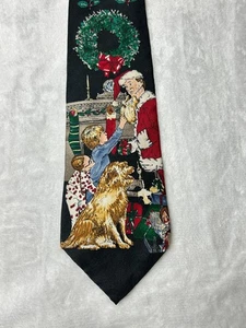 Wembley Herren Krawatte Weihnachten Familie Santa 100% Seide Made in USA - Bild 1 von 7