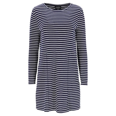 A.P.C. Gestreiftes Minikleid Aus Marineblauer Viskose Weiblich Blau S - Bild 1 von 4