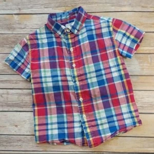 Lands' End Collared, Plaid Short-Sleeve, Button-Down Shirt -Size Small/4 - Picture 1 of 3