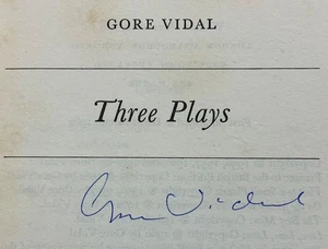1962 Three Plays Gore Vidal First Edition Original Jacket SIGNED BY AUTHOR - Picture 1 of 22