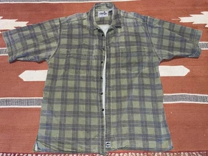 Silvertab Vintage Levi’s Verde Cuadros Abotonados Para Hombres XL Grunge Patín Manga Corta - Imagen 1 de 11
