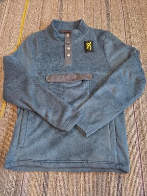 Browning Hombre Grande Simulado Cuello Cuarto-Snap Polar Jersey en Azul Foto 1 de 4