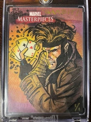 2008 Marvel Masterpieces AP Sketch Gambit 1/1 - ¡Obra de arte de Brian Kong! Foto 1 de 4