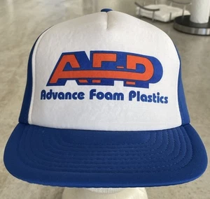 Vintage 1970s AFP Advance Foam Plastics Logo Trucker Hat Snapback Cap - Picture 1 of 8