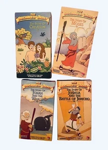 Lot of 4 Beginners Bible VHS Tapes Moses Joshua Jericho Story of Creation Jonah - Picture 1 of 8