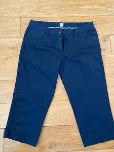 Musto Women's Navy Stretch Cropped Trousers - Size 14 - Picture 1 of 3