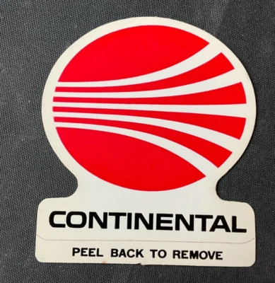 Vintage Continental Airlines Logo Sticker, Travel Decal, Luggage Label - Image 1 of 2