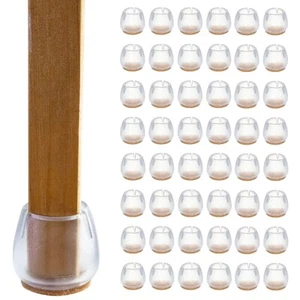 4/12/24/48pc Chair Leg Floor Protectors Soft Silicone Round Covers Caps 12-42mm - Picture 1 of 91