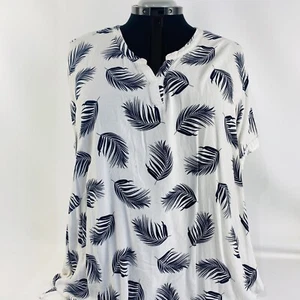 Autograph Tunic Womens Plus Size 26 Tropical Sheer Cover Up Viscose Kaftan Top - Picture 1 of 15