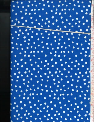 Medium White Dots on Medium Blue Cotton quilt fabric Choice BTY - Image 1 of 2