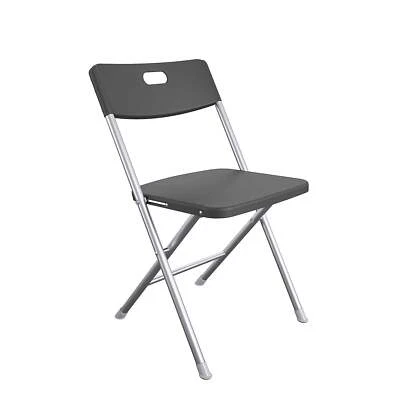 Resin Seat & Back Folding Chair, Black - Image 1 of 4