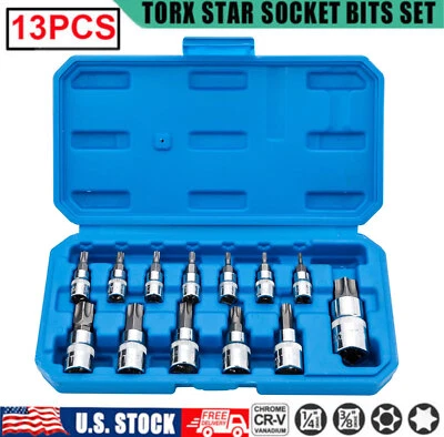 13Pcs Hex Key Master Allen Wrench SAE & Metric Socket Set 1/4" 3/8" 1/2" Drive - Image 1 of 4