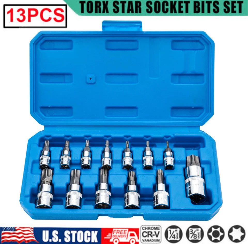 13Pcs Hex Key Master Allen Wrench SAE & Metric Socket Set 1/4" 3/8" 1/2" Drive - Image 1 of 4