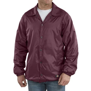 Dickies Snap Front Lined Windbreaker Men's Nylon Jacket Burgundy Style #76242 - Picture 1 of 1
