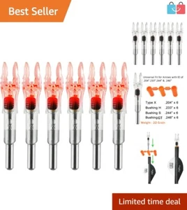 Versatile 6PCS LED Arrow Nocks Set with H, S, GT Bushings for Outdoor Archery - Picture 1 of 9