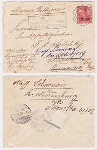 1901 Copertina Cina Pechino alla Germania Rastenburg Polonia S.B Ostas ufficio postale marino - Foto 1 di 3