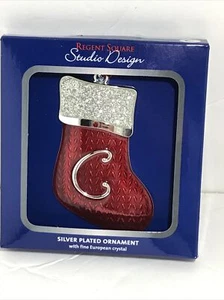 Buchstabe C Sockenschmuck versilbert Weihnachtsschmuck europäischer Kristall  - Bild 1 von 4